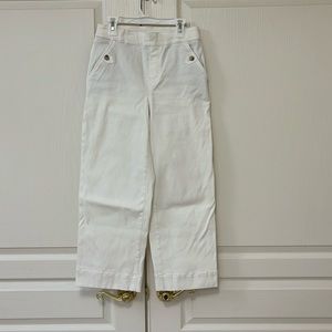 Spanx pull on wide leg stretch twill capri pants with inseam of 23.5 inches